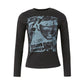 Black hip hop long sleeve shirt with pixel face print