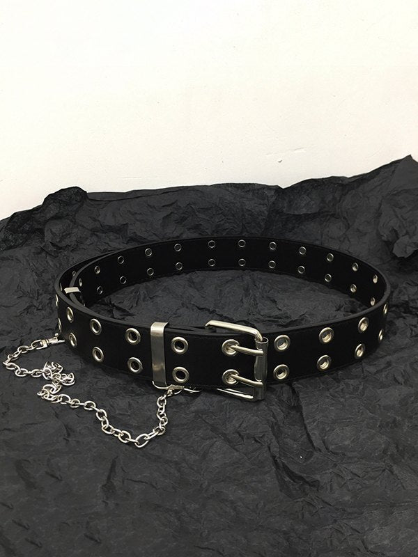 JY Punk Double Eyelet Chain Belt with Buckle/Punk Double Eyelet Chain Belt with Buckle