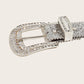 Y2k targeted sequin buckle belt with rhinestones