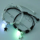 Set of 2 Black White Y2K Star Charm Luminous Rope Bracelet