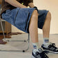 Loose Washed Cargo Denim Shorts