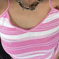 Pink Y2k Stripe Crop Cami Top