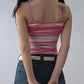 Pink Y2k Stripe Crop Cami Top