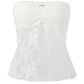 White cute bandeau top with lace seam