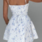 Lia mini dress blue floral pattern 