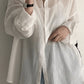 White Classic Sheer Long Sleeve Blouse