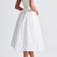 Romanadia Midi Dress - White Floral Print