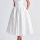 Romanadia Midi Dress - White Floral Print