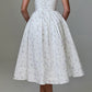 Romanadia Midi Dress - White Floral Print