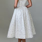 Romanadia Midi Dress - White Floral Print