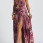 Pink Maxi Dress – Magenta Orchid Print