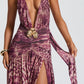 Pink Maxi Dress – Magenta Orchid Print