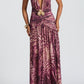 Pink Maxi Dress – Magenta Orchid Print