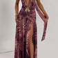 Pink Maxi Dress – Magenta Orchid Print