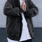 Dark Vintage Oversize Washed Zip Up Hoodie