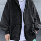 Dark Vintage Oversize Washed Zip Up Hoodie
