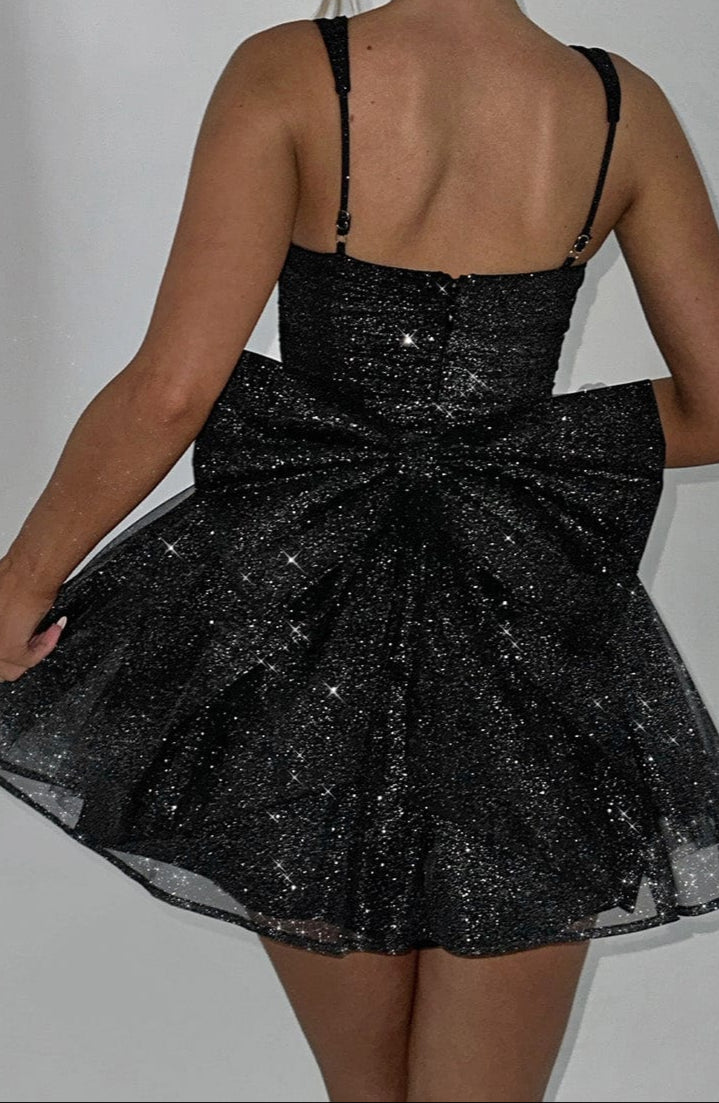 Giuliana Mini Dress – Black Glitter