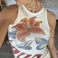 Y2k White Slim Tank Top with Print