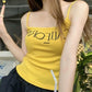 Yellow Hip Hop Letter Print Cami Top