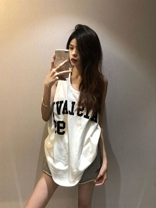 Hip Hop Oversized Letter Print Tank Top