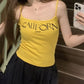 Yellow Hip Hop Letter Print Cami Top