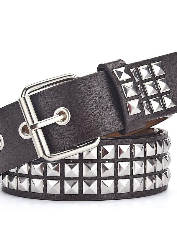 Hip Pop belt with metal decoration and eyelet buckle