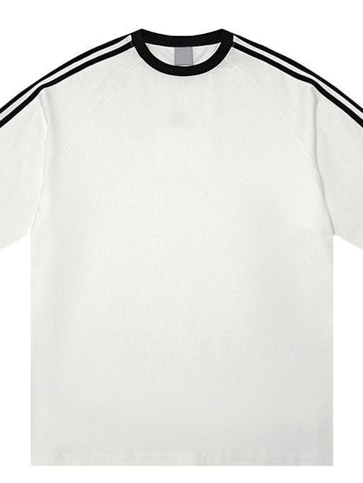 Vintage Oversize Three Stripes Short Sleeve Top