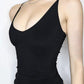 Black Backless Cross Strap Cami Top