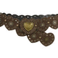 Vintage Brown Heart Studded Belt