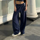 Vintage Embroidered Number Drawstring Sweatpants