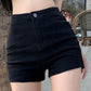 Black vintage high rise denim shorts