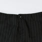 Black Vintage Striped Low Waist Mini Skirt