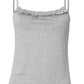 Grey Vintage Square Neck Lace Cami Top