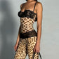 Vintage Leopard Print Lace Patchwork Mesh Cami Top