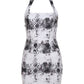 Snake Print Loose Halter Mini Dress