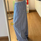 Striped lace patchwork drawstring pants