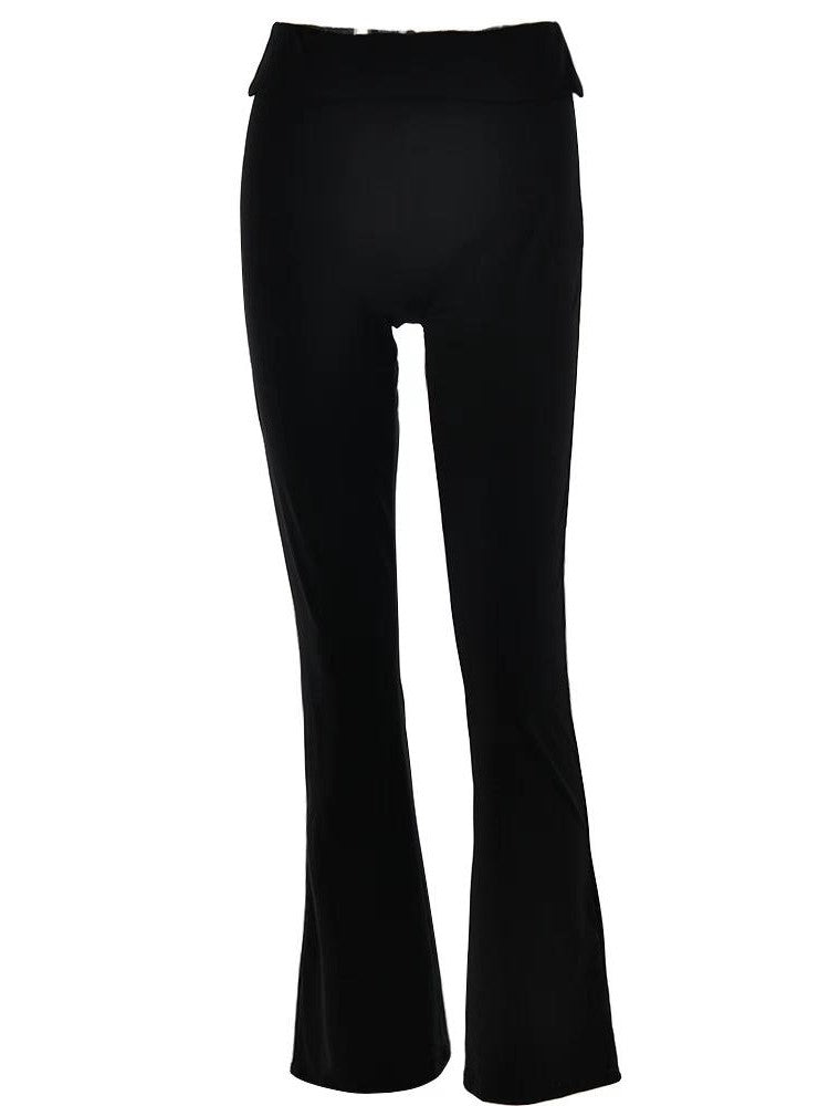 Basic high waist flared trousers