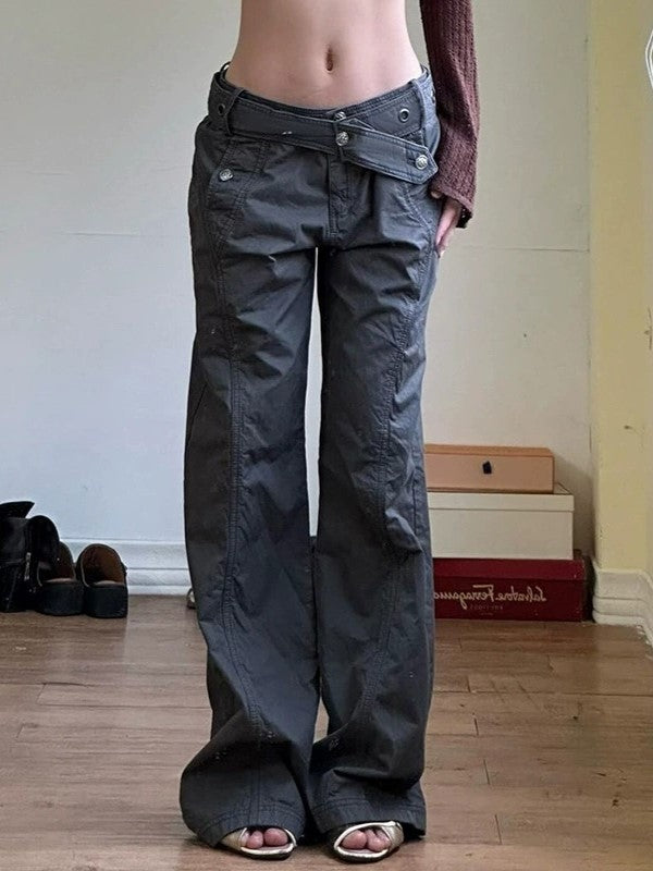 Grunge Split Waist Design Cargo Pants