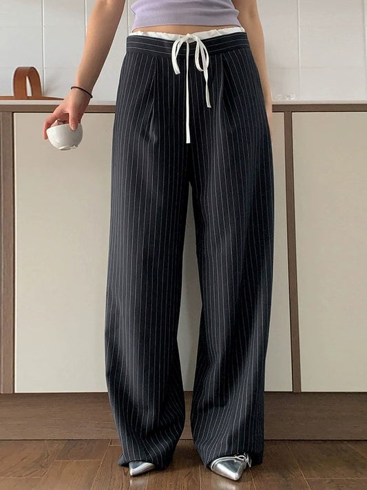 Vintage Patchwork Waist Stripe Bandeau Pants