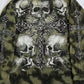 Punk oversize long-sleeved shirt with skull cross print