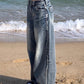 Hip Hop Washed Distressed High Waist Baggy Jeans