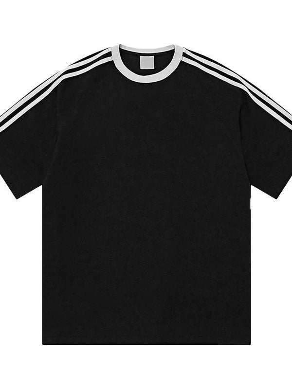 Vintage Oversize Three Stripes Short Sleeve Top