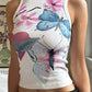 Vintage Floral &amp; Butterfly Pattern Slim Fit Tank Top