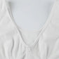 White Vintage V Neck Button Down Tank Top