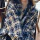 Vintage Oversized Checkered Button Down Blouse