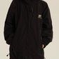 Retro Black Waterproof Oversize Outdoor Jacket with Hood