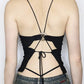 Black Backless Cross Strap Cami Top