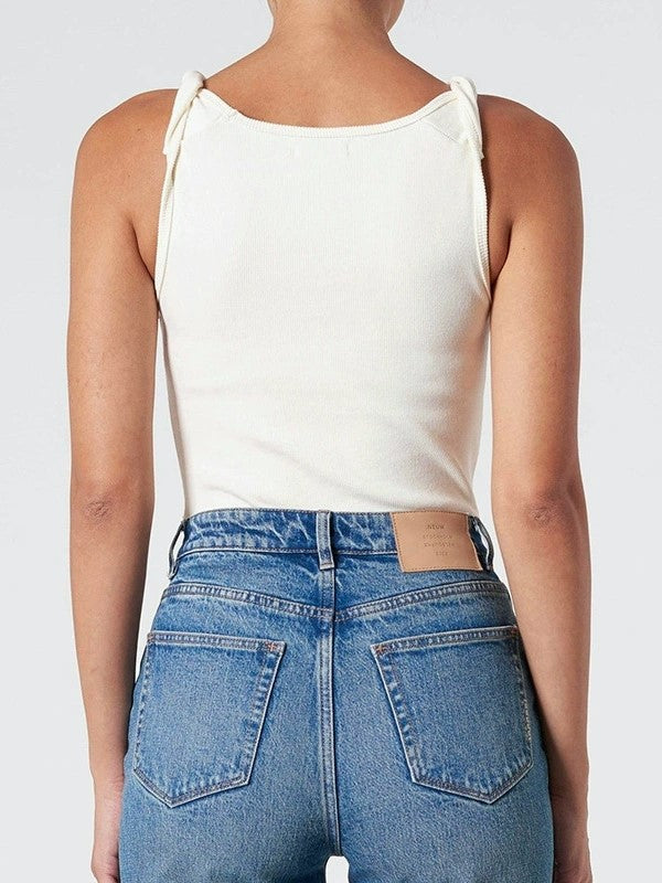 Solid Vintage Sleeveless Twisted Crop Top