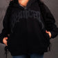 Punk Gothic oversize hoodie with wash effect and letter print