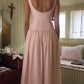 Pink Vintage Buttons Corset Maxi Dress